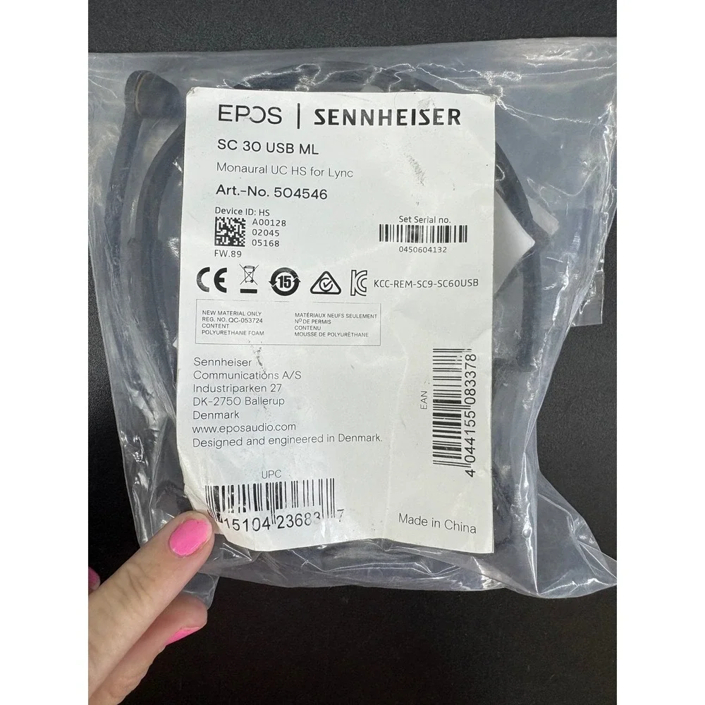 EPOS Sennheiser SC 30 USB ML Monaural Wired Headset Black 504546